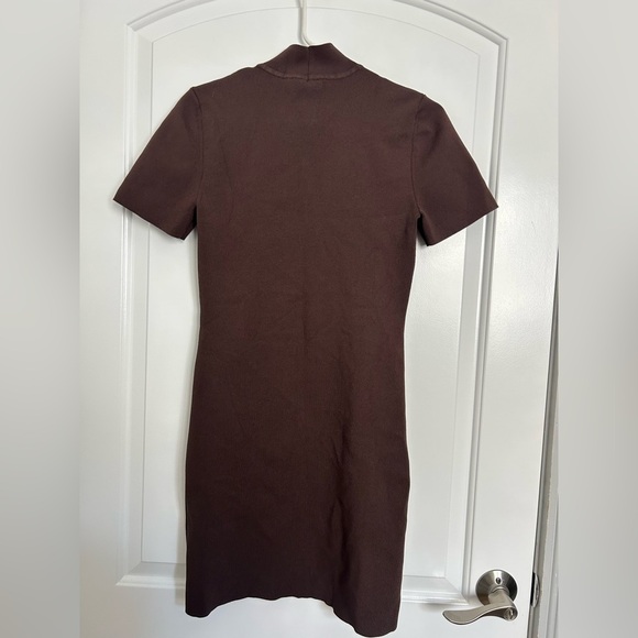 Aritzia Babaton Chocolate Brown Bodycon Mini Dress size large - Picture 5 of 10